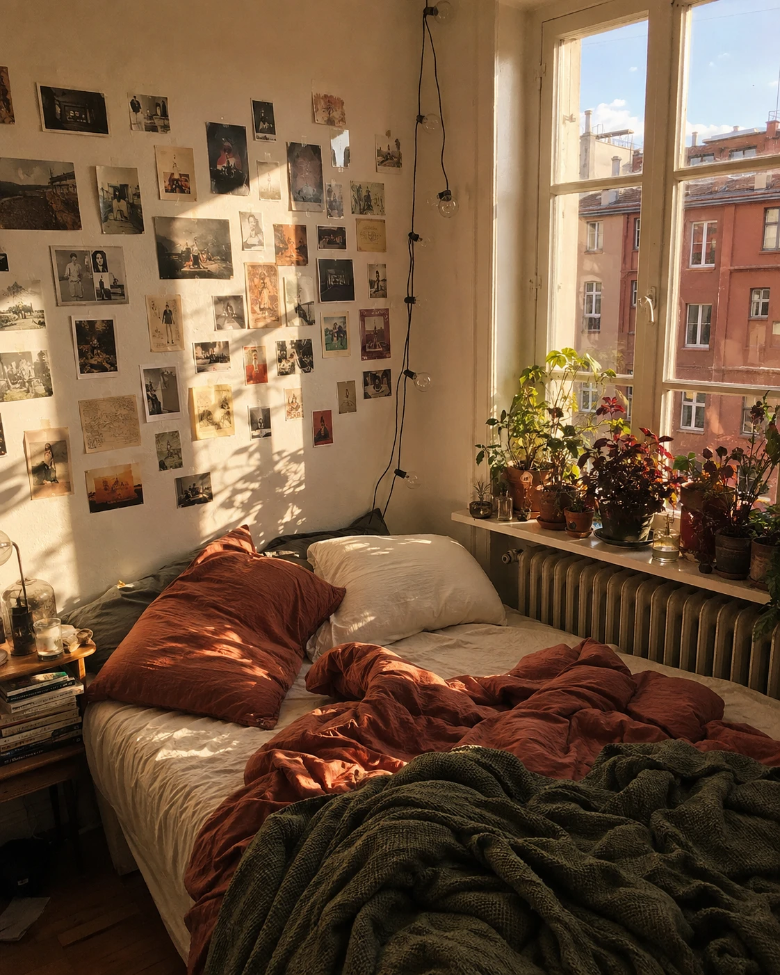 Rust and Olive European Photo Wall Bedroom